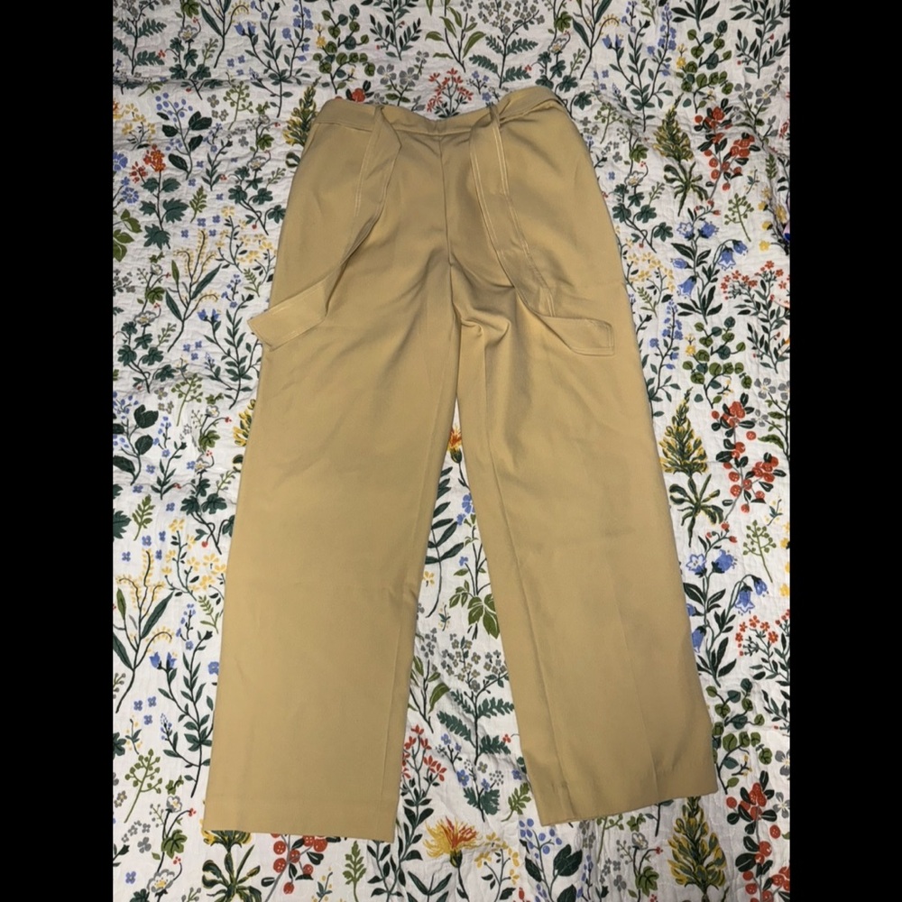 Yellow Wide Leg Pants with Relaxed Fit
